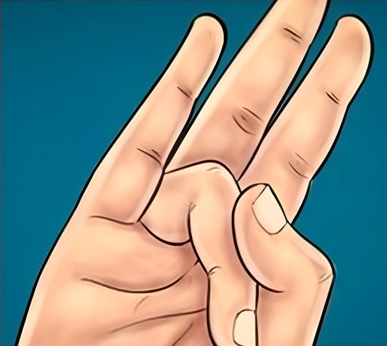 Rozciągnij palec serdeczny i kciuk i utrzymaj tę pozycję. Odkryj zaskakujące korzyści!