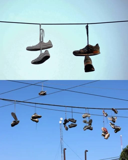 Jeśli zobaczysz na ulicy trampki wiszące na nitce, to właśnie to one naprawdę symbolizują