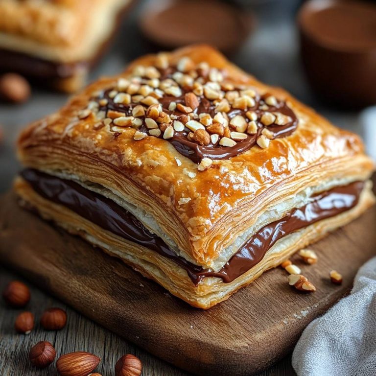 Ciasto francuskie z Nutellą i orzechami laskowymi