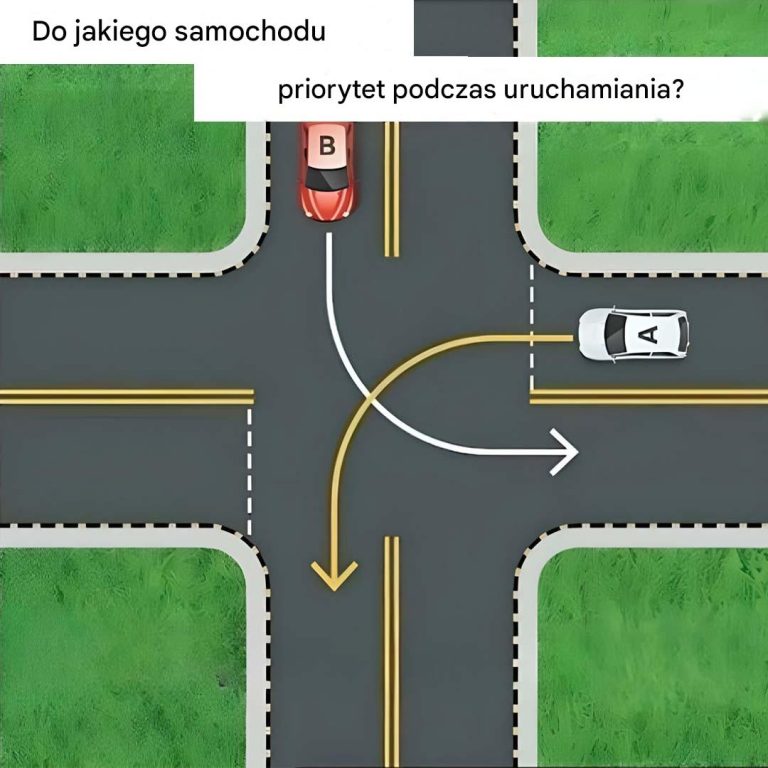Który samochód ma pierwszeństwo podczas skrętu?