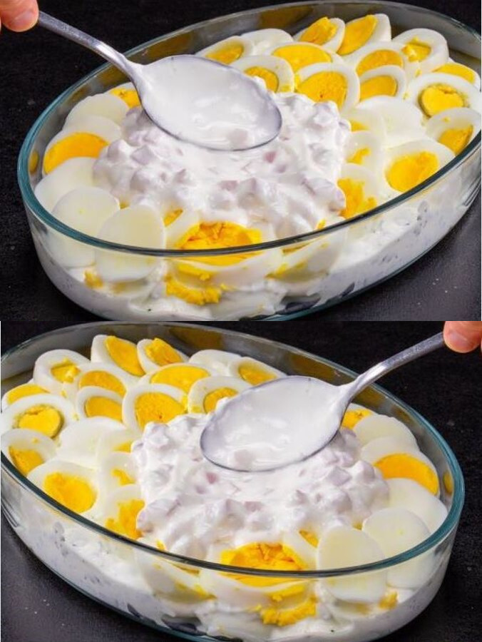 Jest po prostu wspaniała, sałatka jajeczna z cebulką i jogurtem