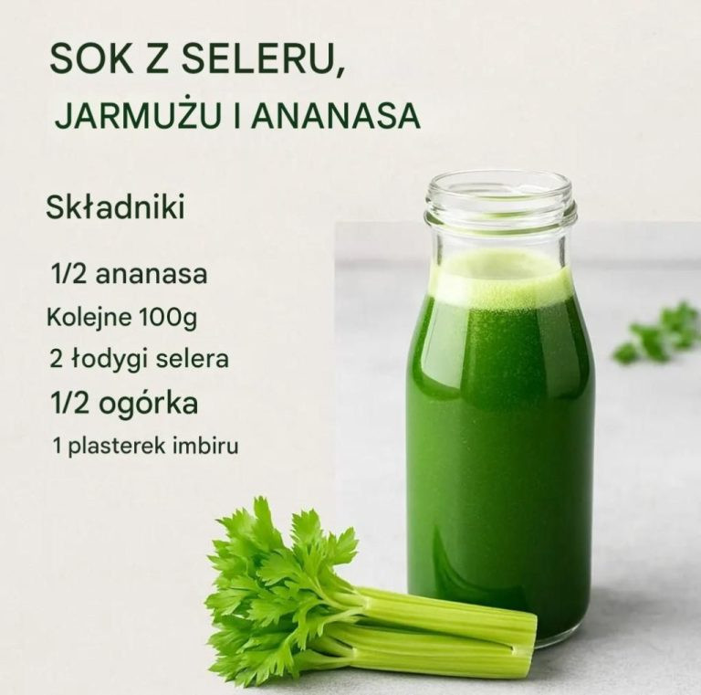 Sok z selera, jarmużu i ananasa