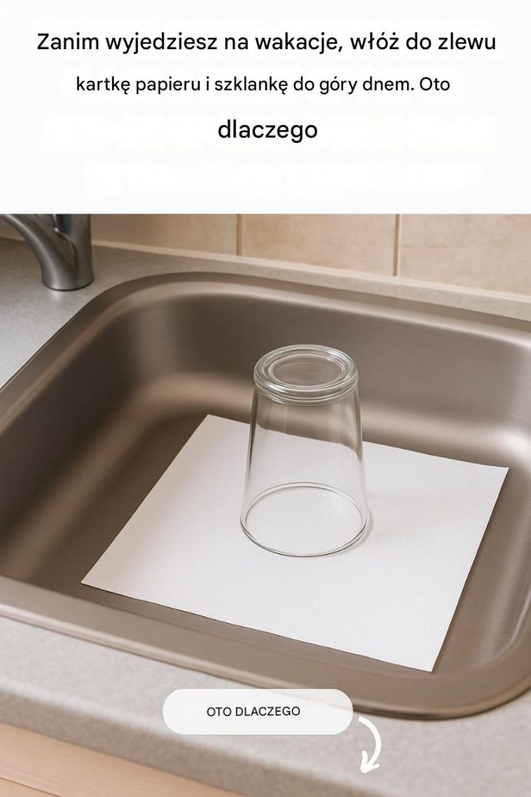 Oto dlaczego zawsze warto zostawić w zlewie odwróconą szklankę i kartkę papieru przed wyjazdem na wakacje