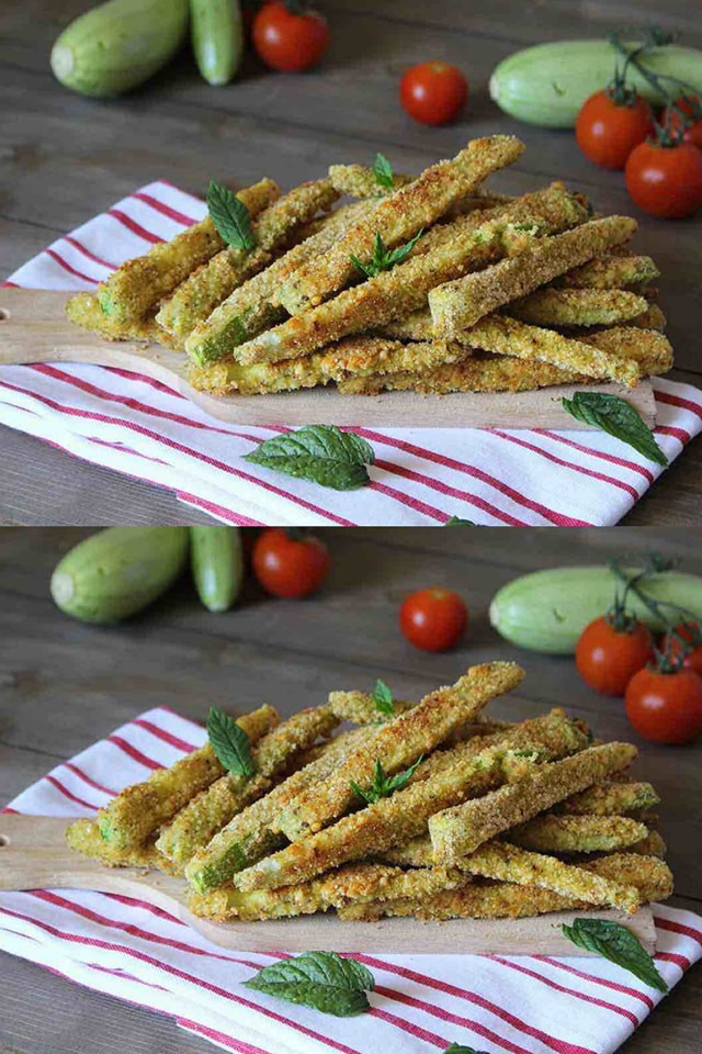 Złociste i chrupiące paluszki z cukinii