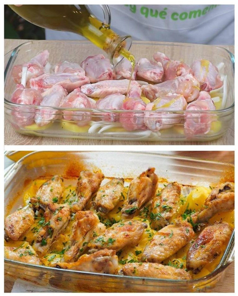 Pieczone skrzydełka z kurczaka z ziemniakami: smaczne danie