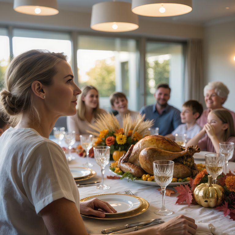 W Święto Dziękczynienia mój siostrzeniec wstał i powiedział głośno: „Mama mówi, że jesteś tylko ciężarem, który musimy zaprosić, żeby stół wyglądał na pełny”, wszyscy przy stole wybuchnęli śmiechem, wziąłem moje dzieci za ręce i cicho wyszedłem; tego wieczoru zamiast deseru otworzyłem aplikację bankową i wpatrywałem się w liczbę, która od pięciu lat bez przerwy maleje – i jednym kliknięciem jedyny „ciężar” w ich domu cicho zniknął