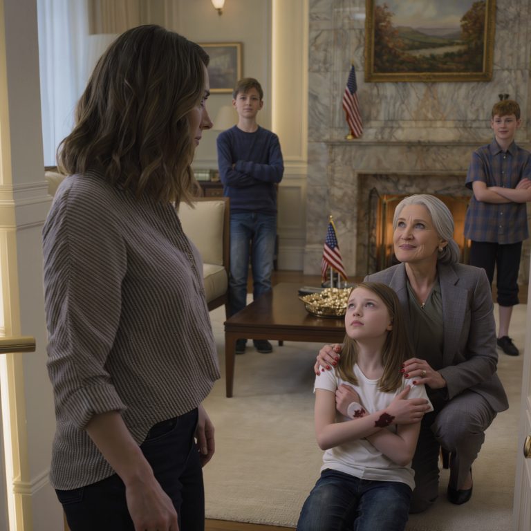 Weszłam i zobaczyłam córkę trzymającą się za posiniaczone ramię, a moi teściowie wskazali na mojego siostrzeńca: „To chłopak, musiała coś powiedzieć pierwsza”, zmuszając moją córkę do pochylenia głowy i przeprosin… Uśmiechnęłam się tylko, podniosłam ją i wyszłam, nie kłócąc się ani słowem – a dwa dni później jeden telefon uświadomił moim teściom, że zadarli z niewłaściwą matką.