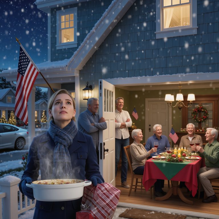 At Christmas, My Parents Stopped Me At The Front Door And Said, “You’re Not Invited. Go Home.” Behind Them, I Could See My Brother, My Aunt, Even My So-Called Best Friend Laughing Around The Table Like I’d Never Existed. I Just Nodded, Walked Back To My Car, And Made One Short Phone Call. Thirty Minutes Later, My Notifications Exploded—And Inside That House, The Real Shouting Finally Began.