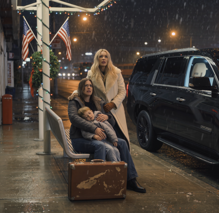 Mój mąż nie żył już od trzech lat, kiedy jego rodzice w końcu wyrzucili mnie i naszego pięcioletniego synka, jakbyśmy byli niczym. Tej nocy niebo Atlanty się otworzyło, zimny deszcz uderzał w ulice, jakby całe miasto postanowiło nas zmyć.