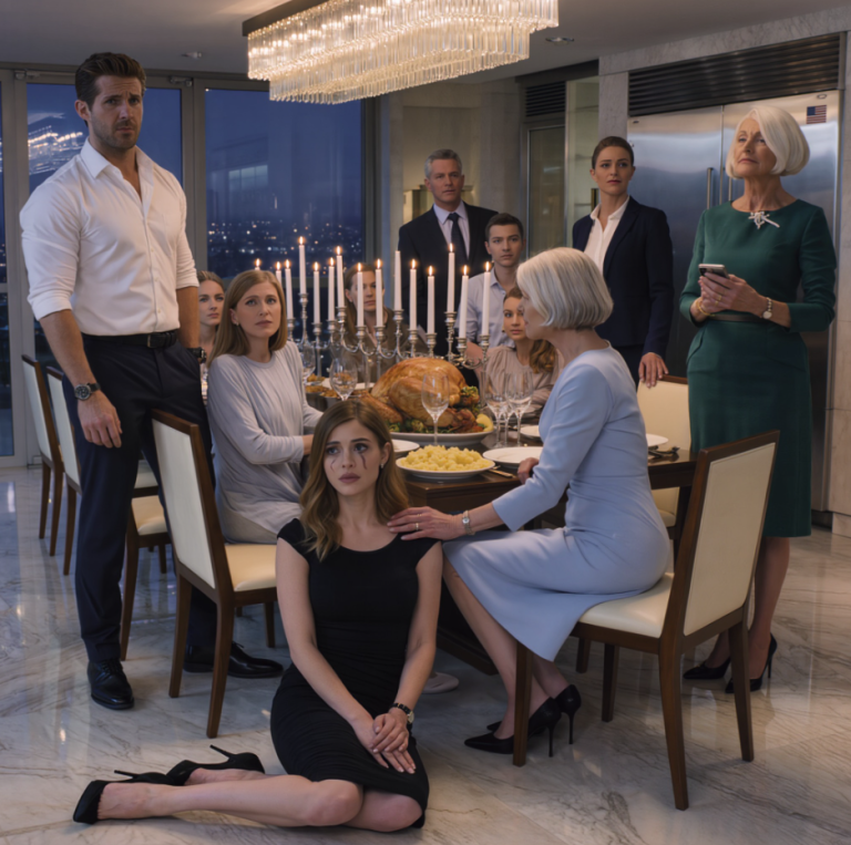 Podczas rodzinnego obiadu mój zięć wstał i powiedział „saam” mojej córce przed wszystkimi, a jego matka nawet klasnęła i powiedziała: „Tak właśnie uczy się dziecko”, więc nie powiedziałam ani słowa — po cichu wzięłam telefon i zadzwoniłam do kogoś. Kilka godzin później wszyscy przy tym stole w końcu zdali sobie sprawę, z kim zadarli.