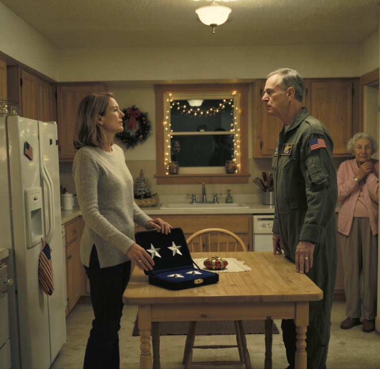 Nowy chłopak mamy, pułkownik, nakrzyczał na mnie. „W tym domu ja wydaję rozkazy”. „Jestem panem domu”. Odwróciłam się na krześle. Trzymałam w dłoniach Gwiazdę Admirała. „Właściwie, pułkowniku… Proszę o zwolnienie”. STAŁ NA BAWO, TRZĄSĄC SIĘ.