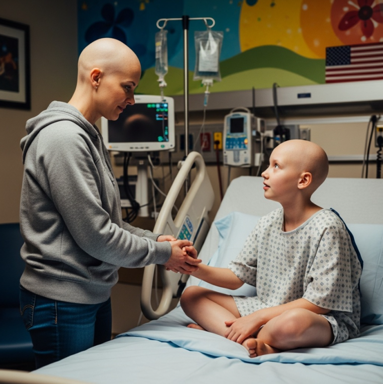 Sprzedałam obrączkę ślubną i ogoliłam głowę, żeby moja 9-letnia córka mogła przejść chemioterapię — ale słowo, którego użyła, wciąż mnie prześladuje