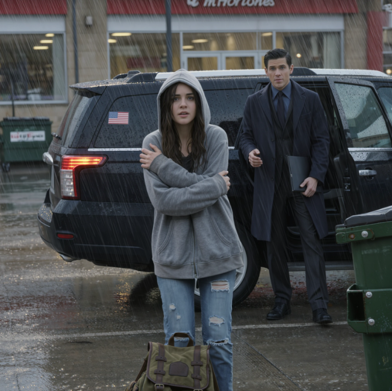 „Wynoś się. Skończyliśmy z tym bezużytecznym dzieckiem” – krzyknął mój ojciec w moje 16. urodziny w deszczowym Columbus w Ohio, wciskając mi worek na śmieci w ręce, podczas gdy macocha szyderczo rzuciła: „Wynoś się, zanim nabrudzisz dom”, a moja siostra się roześmiała – kilka godzin później, gdy grzebałam w śmietniku w restauracji, mężczyzna wysiadł z czarnego SUV-a: „Czy ty jesteś Riley Sullivan? Krewny zostawił ci wszystko… pod jednym warunkiem.