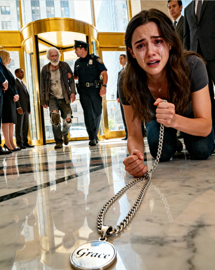 „Wynoś się, staruszku – to prywatny budynek!” – warknął ochroniarz, jedną ręką ściskając łokieć mężczyzny, jakby wywlekał złodzieja. Hol Sterling Towers lśnił w ten zimny, kosztowny sposób – marmurowe podłogi, szklana ściana, zapach czystych pieniędzy i polerowanej stali.