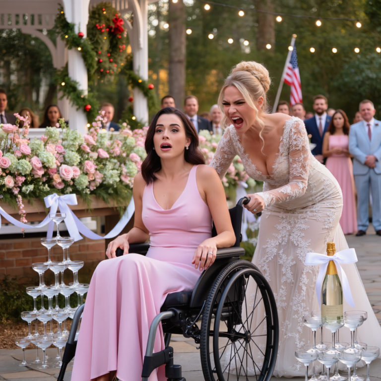 Na przyjęciu u mojej siostry siedziałem na wózku inwalidzkim tuż przy krawędzi parkietu, podczas gdy ona mówiła gościom, że „dramatyzuję” swój uraz. Potem, dla żartu, szarpnęła moje krzesło w stronę wieży szampana i rozbiła mnie i kieliszki na oczach wszystkich. Gdy w sali zapadła cisza, siostra była zbyt zajęta uśmieszkami, by zauważyć, kto już stał za nią, spokojnie rozmawiając przez telefon z numerem alarmowym 911 – i prosząc o ochronę.