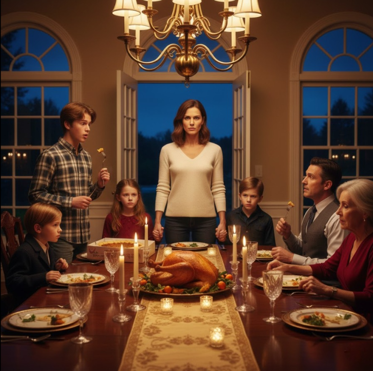 W Święto Dziękczynienia mój siostrzeniec wstał i powiedział głośno: „Mama mówi, że jesteś tylko ciężarem, który musimy zaprosić, żeby stół wyglądał na pełny”, wszyscy przy stole wybuchnęli śmiechem, wziąłem moje dwoje dzieci za ręce i po cichu wyszedłem; tego wieczoru zamiast deseru otworzyłem aplikację bankową i wpatrywałem się w liczbę, która od pięciu lat znikała bez przerwy – i jednym kliknięciem jedyny „ciężar” w ich domu po cichu zniknął.