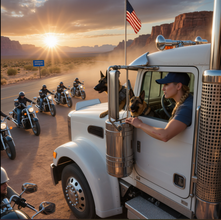 Motocykliści nękali kierowczynię ciężarówki, dopóki jej psy policyjne nie pokażą, jak się szkolą