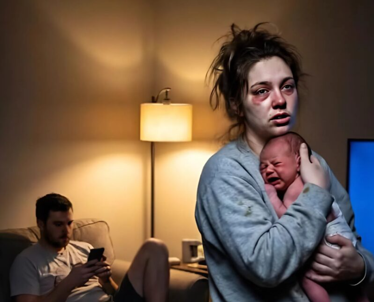 Jeg tok meg av den nyfødte helt alene mens min late ektemann lå på sofaen og ropte at middagen ikke var klar ennå; en dag orket jeg ikke mer – og bestemte meg for å gi ham en lærepenge